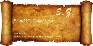Simó Zamfira névjegykártya